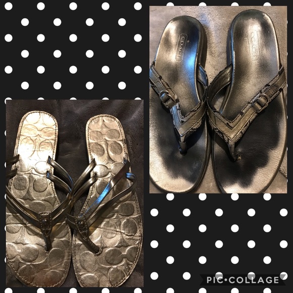 2 Pair Coach Flipflop Sandals - Picture 3 of 4